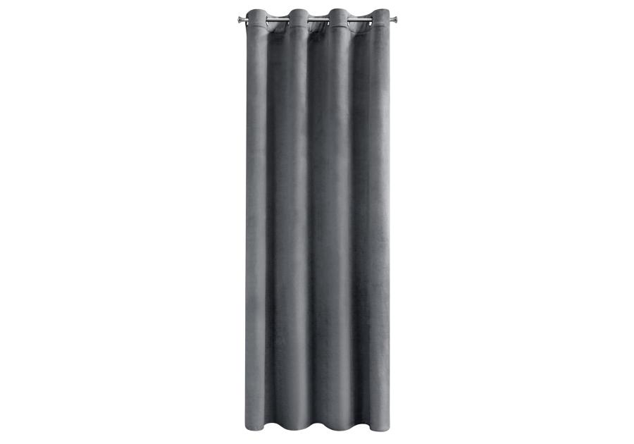 Zdjęcie: Zasłona z welwetu 135x250 cm na przelotkach grafitowa EUROFIRANY