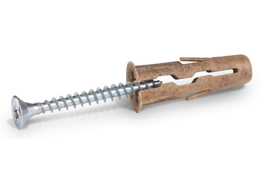 Zdjęcie: Kołek UNO Timber uniwersalny 8x32 mm z wkrętem 4,5x40 mm 20 szt. RAWLPLUG