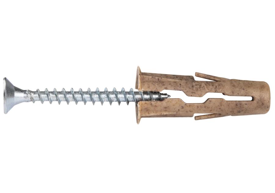 Zdjęcie: Kołek UNO Timber uniwersalny 8x32 mm z wkrętem 4,5x40 mm 20 szt. RAWLPLUG