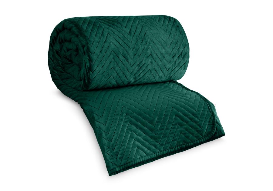 Zdjęcie: Narzuta welurowa Luiz 170x210 cm ciemnozielona EUROFIRANY
