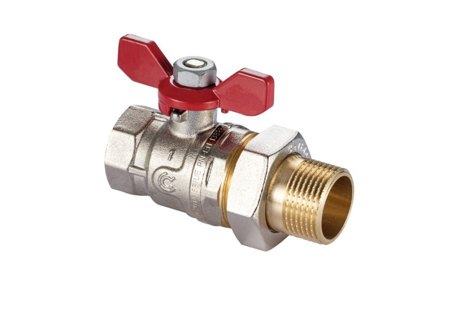 Zdjęcie: Zawór kulowy S30 W/Z 1/2" z półśrubunkiem i motylkiem, PN30 CALIDO