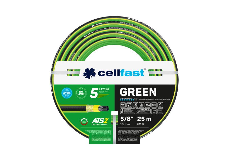 Zdjęcie: Wąż ogrodowy Green 5/8" 25 m CELLFAST