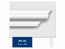 Listwa sufitowa z polistyrenu NU 40, 2 sztuki 200x4,0x1,7 cm biały DMS