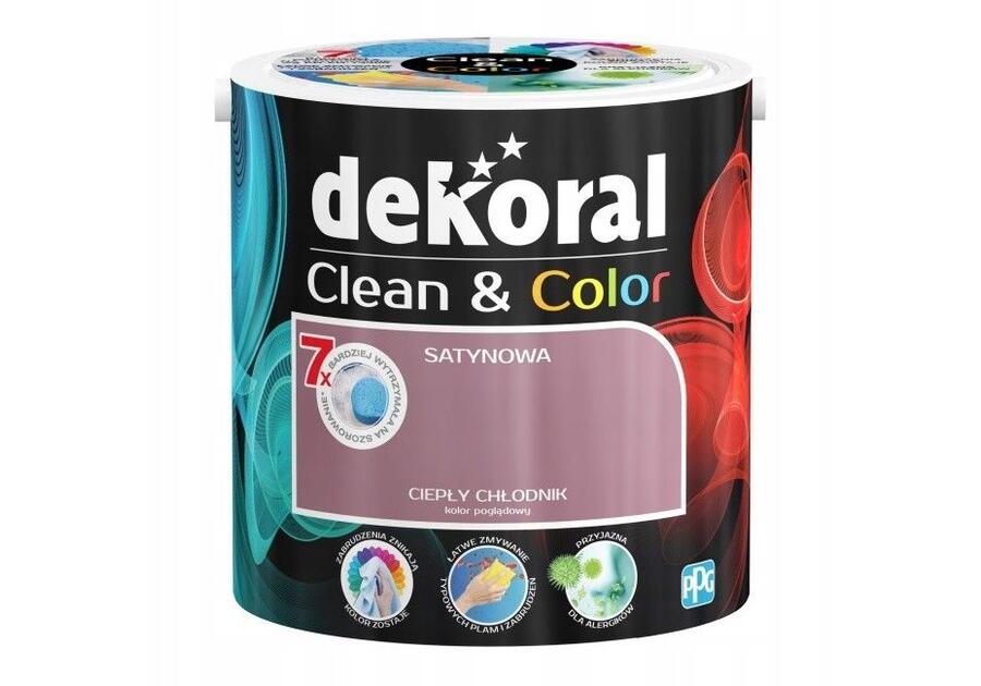 Zdjęcie: Farba satynowa Clean&Color 2,5 L ciepły chłodnik DEKORAL