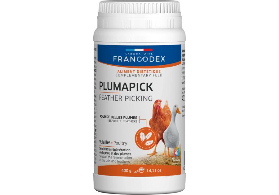 Zdjęcie: Preparat dla drobiu stymulujący wzrost piór Pluma-Pick 400 g FRANCODEX