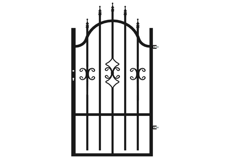 Zdjęcie: Furtka Iga 0,90 m, 1,20-1,50 m, ocynk+RAL9005 prawa POLBRAM