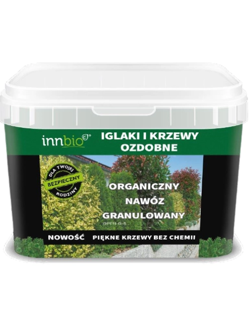 Zdjęcie: Nawóz ekologiczny granulowany Iglaki i krzewy ozdobne 2,5 kg INNBIO