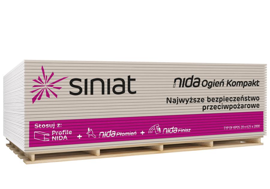 Zdjęcie: Płyta g-k 25x625x2000 mm Nida Ogień Kompakt GKF SINIAT