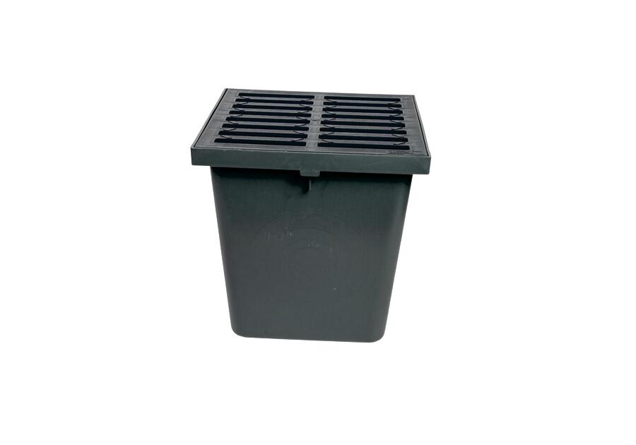 Zdjęcie: Studzienka z kratką PVC A 15, 296x296x300 mm czarny-grafit ZMM MAXPOL