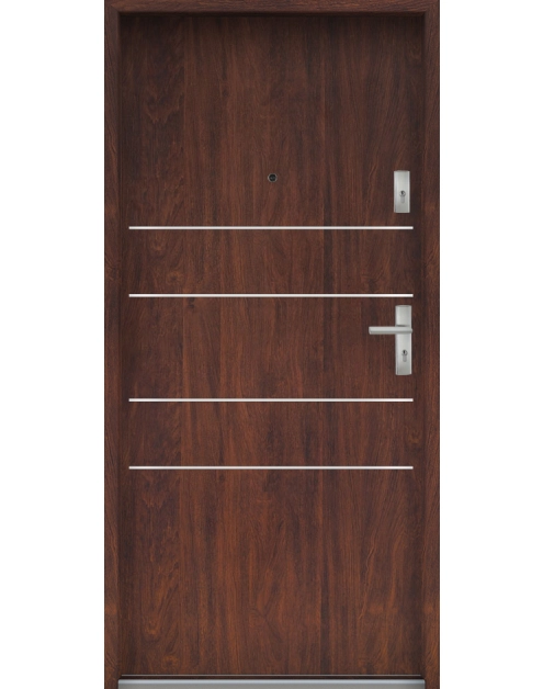 Zdjęcie: Drzwi wejściowe do mieszkań Bastion A-30 Kasztan 80 cm lewe ODR KR CENTER