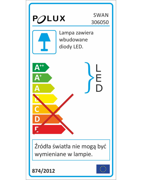 Zdjęcie: Lampa stojąca Swan LED 6,5 W czarna ściemnialna POLUX