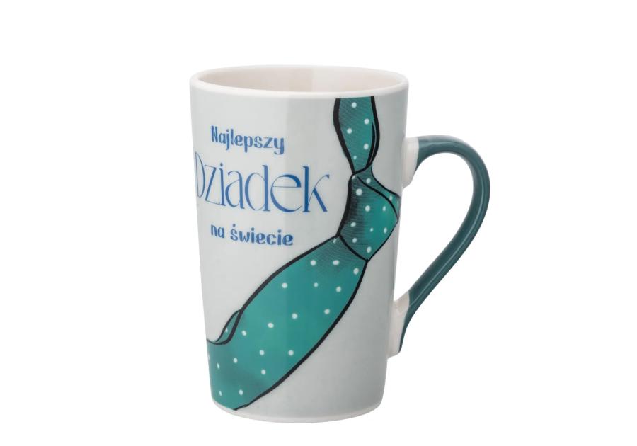 Zdjęcie: Kubek stożek wysoki Najlepszy dziadek 430 ml dekoracja zielony krawat ALTOM DESIGN