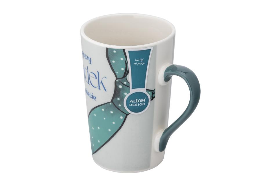 Zdjęcie: Kubek stożek wysoki Najlepszy dziadek 430 ml dekoracja zielony krawat ALTOM DESIGN