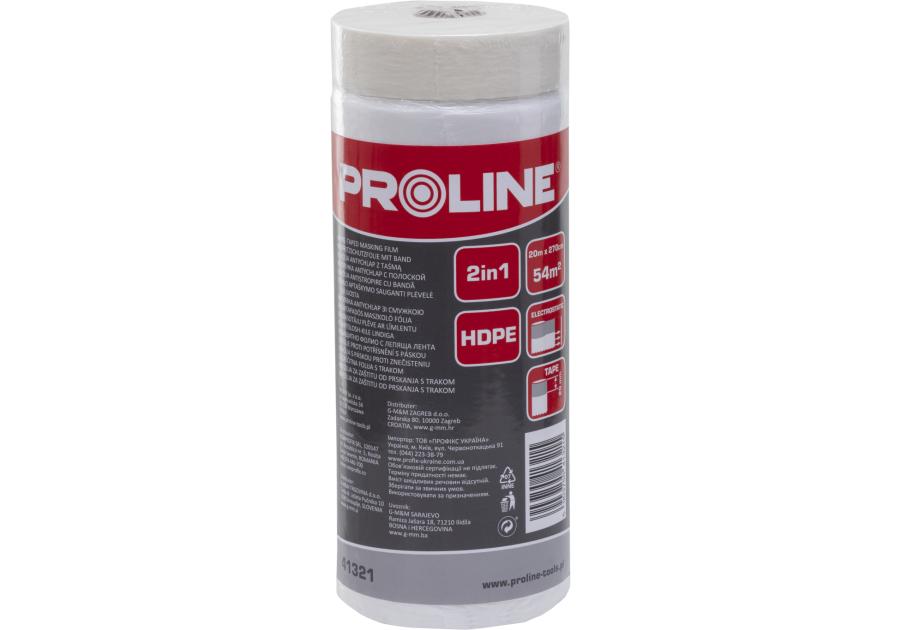 Zdjęcie: Folia antychlap z taśmą malarską, 20 m x 140 cm, PROLINE