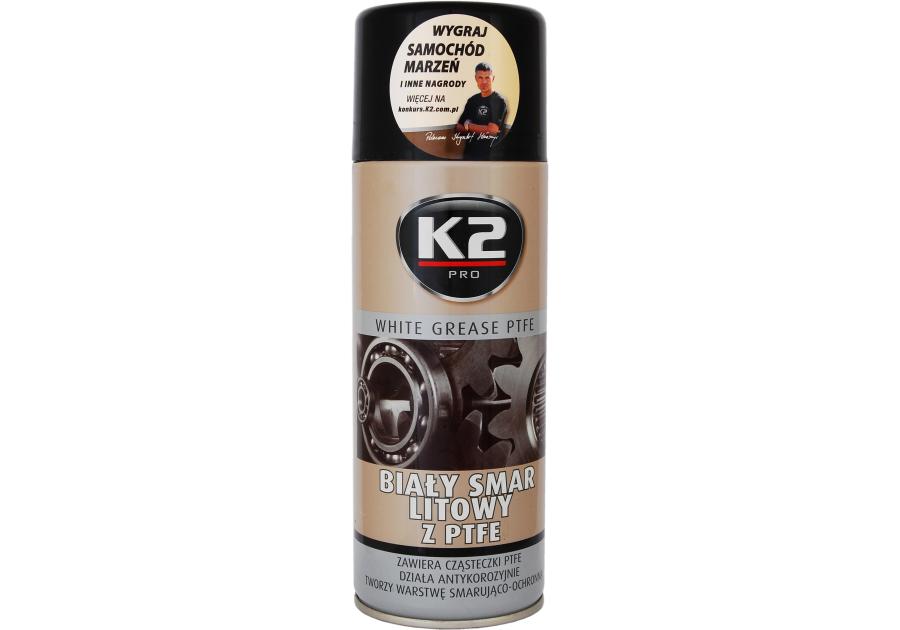Zdjęcie: Smar litowy z PTFE 400 ml biały K2