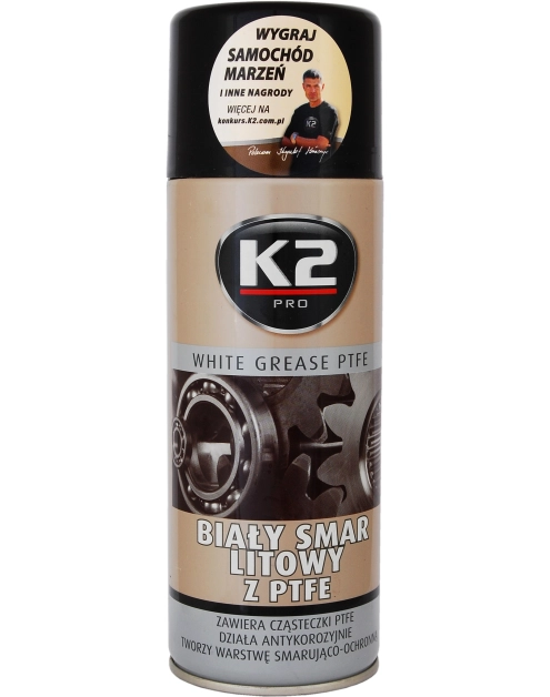 Zdjęcie: Smar litowy z PTFE 400 ml biały K2