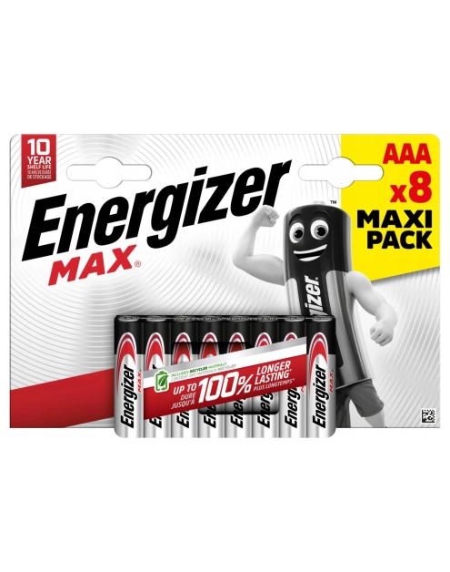 Zdjęcie: Baterie alkaliczne MAX AAA/R3 LR03 1,5 V 8 szt. ENERGIZER