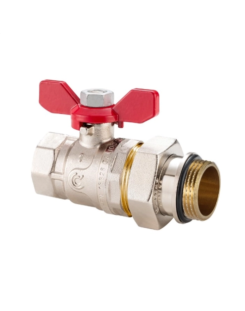 Zdjęcie: Zawór kulowy 11/4" w/z z półśrubunkiem, o-ringiem i motylkiem CALIDO