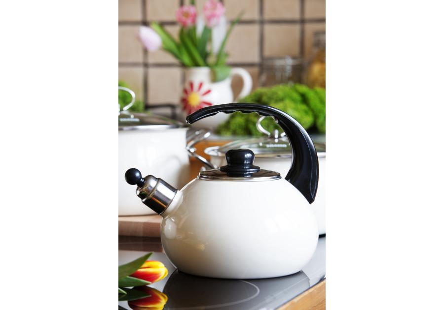 Zdjęcie: Czajnik emaliowany 2,5 L kremowyowy SILESIA