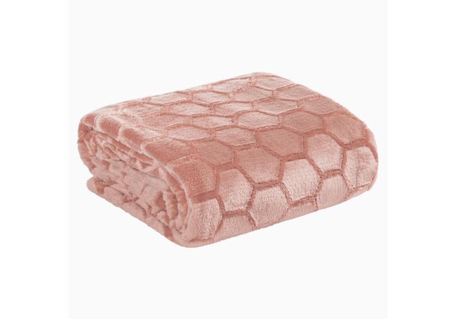Zdjęcie: Koc pudrowy róż 150 x 200 cm Flano EUROFIRANY