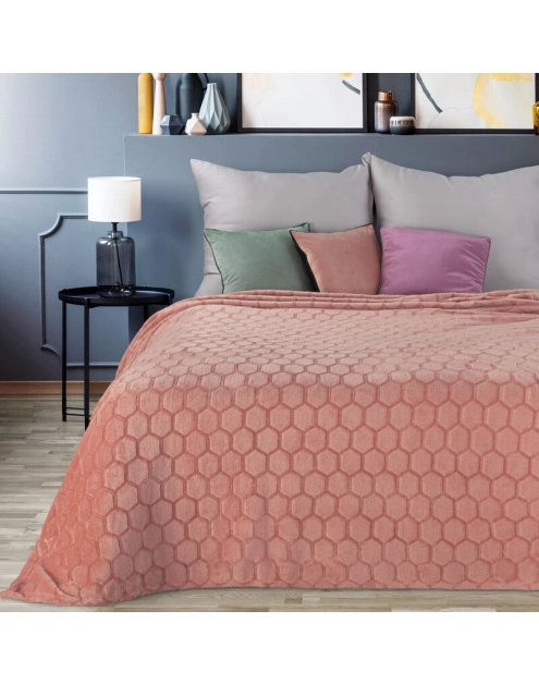 Zdjęcie: Koc pudrowy róż 150 x 200 cm Flano EUROFIRANY