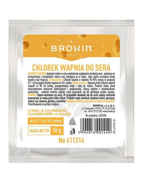 Zdjęcie: Chlorek wapnia 10 g BROWIN