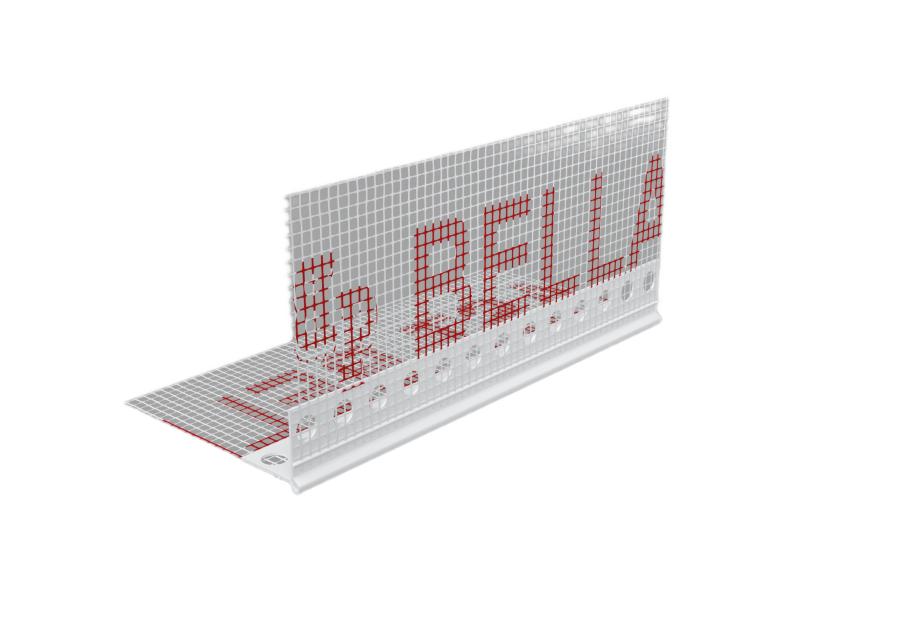 Zdjęcie: Kątownik PVC z grzbietem 4 mm z siatką BP23 S L250 biała BELLA PLAST