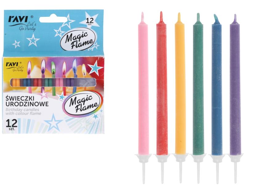 Zdjęcie: Świeczki urodzinowe Magic flame 12 sztuk 62030 RAVI