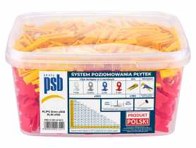 System poziomowania płytek klipsy+ kliny 3 mm - 300 szt. czerwone PSB