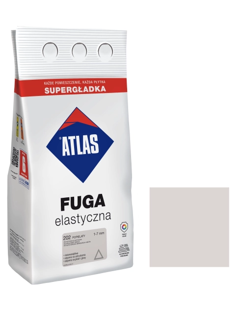 Zdjęcie: Fuga elastyczna kolor 202 popielaty alubag 5 kg ATLAS