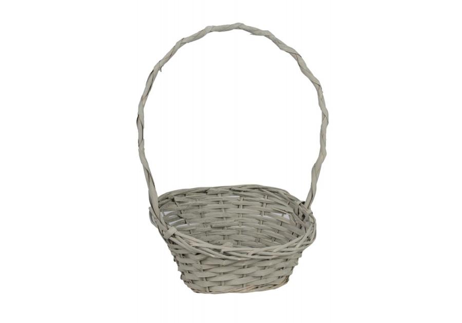 Zdjęcie: Koszyk prezentowy z pałąkiem 29x21x8/13/43 cm szary TIN TOURS