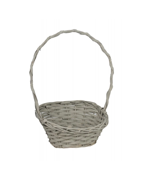 Zdjęcie: Koszyk prezentowy z pałąkiem 29x21x8/13/43 cm szary TIN TOURS