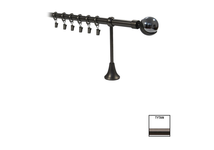 Zdjęcie: Karnisz pojedynczy Victoria fi 19 mm - 240 cm tytan tierra KARWEL