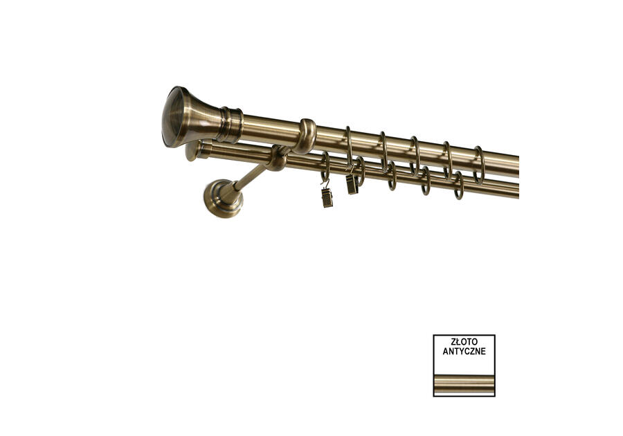 Zdjęcie: Karnisz podwójny Zeus fi 25 mm - 240 cm colloseum złoto KARWEL