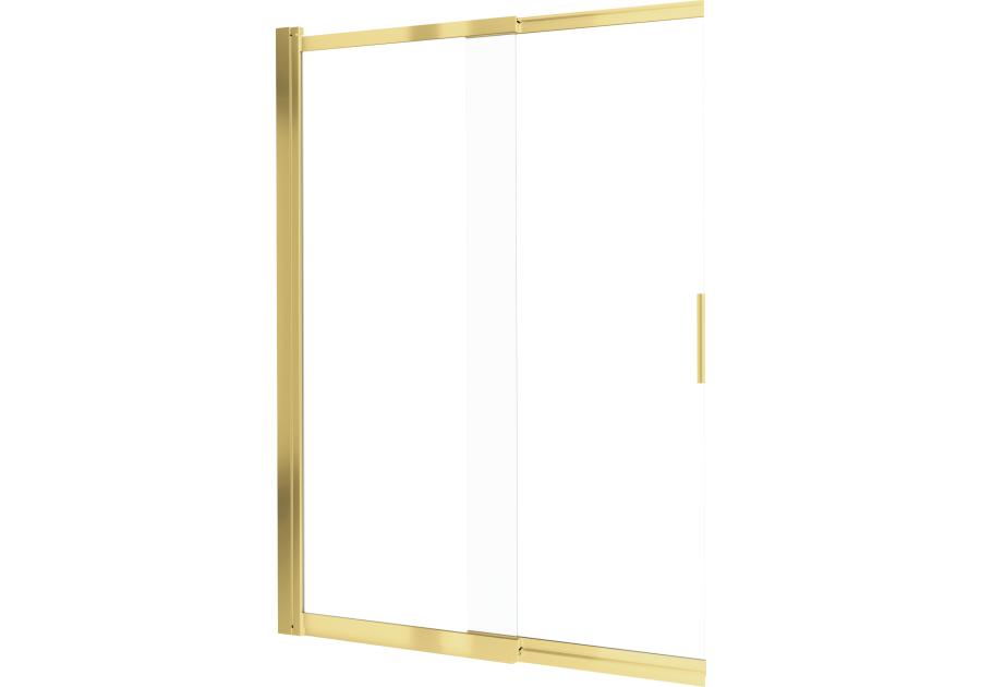 Zdjęcie: Parawan nawannowy przesuwny Prizma Gold, szkło transparentne 100x140 cm DEANTE