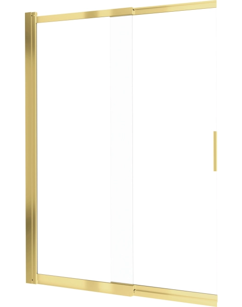Zdjęcie: Parawan nawannowy przesuwny Prizma Gold, szkło transparentne 100x140 cm DEANTE