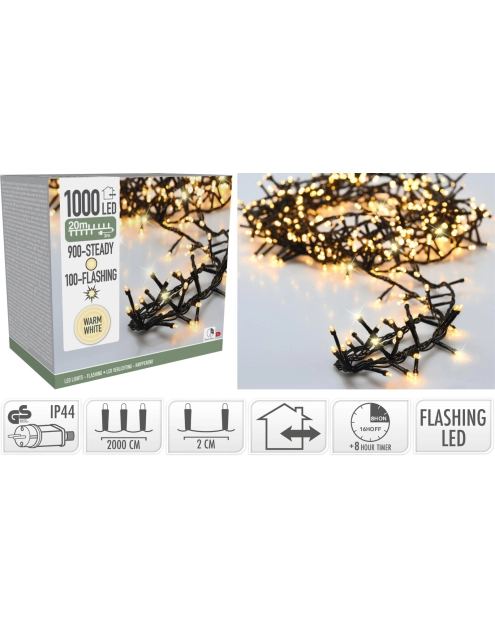 Zdjęcie: Łańcuch świetlny 20 m 1000 led ciepły biały KOOPMAN