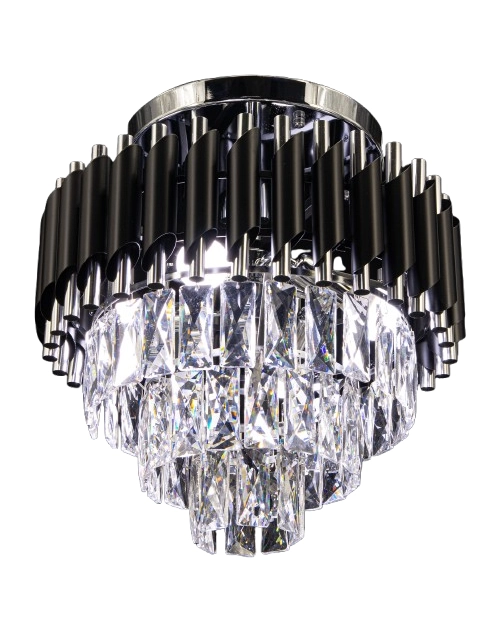 Zdjęcie: Lampa wisząca Toledo 6-punktowa 50 cm czarno-chromowa ELEM