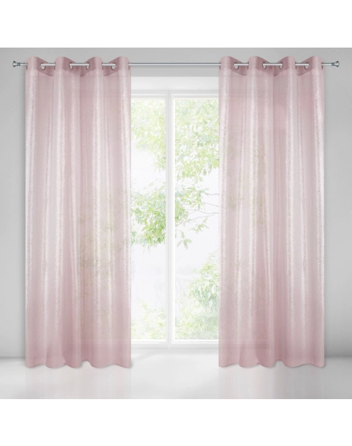 Zdjęcie: Zasłona Lauren 140x250 cm różowo-srebrna na przelotkach EUROFIRANY