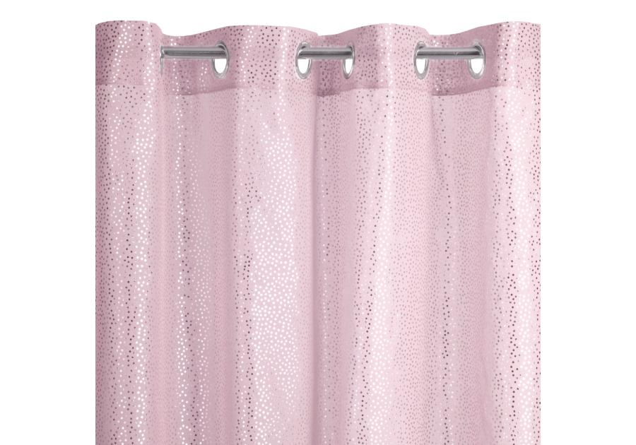 Zdjęcie: Zasłona Lauren 140x250 cm różowo-srebrna na przelotkach EUROFIRANY