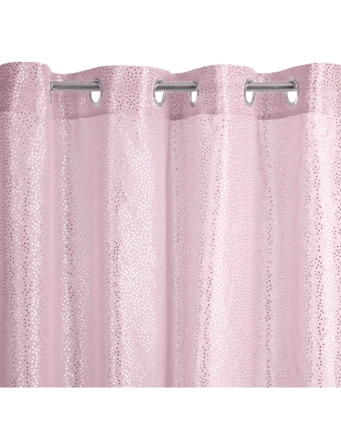 Zdjęcie: Zasłona Lauren 140x250 cm różowo-srebrna na przelotkach EUROFIRANY