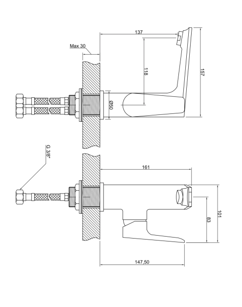 Zdjęcie: Bateria umywalkowa Dokos chrom INVENA