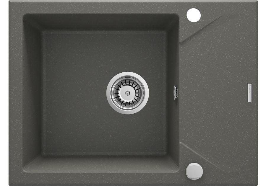 Zdjęcie: Zlewozmywak Evora antracyt metalik granit 1K Z/KO 590x440x193, space saver DEANTE