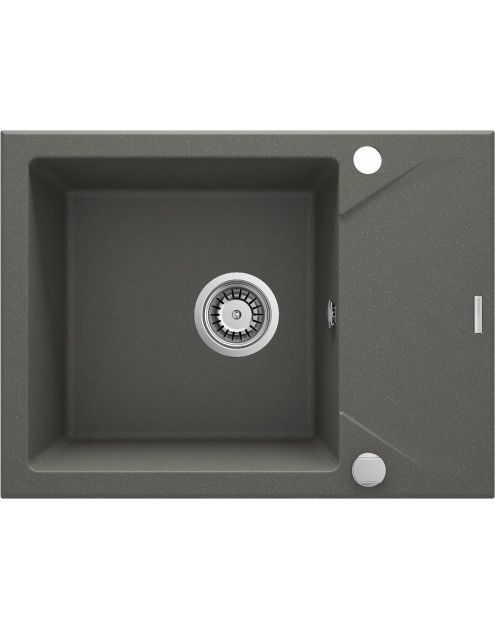 Zdjęcie: Zlewozmywak Evora antracyt metalik granit 1K Z/KO 590x440x193, space saver DEANTE