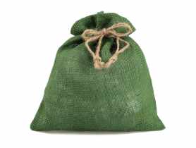 Worek jutowy na prezent 26x30 cm dekoracyjny zielony TIN TOURS