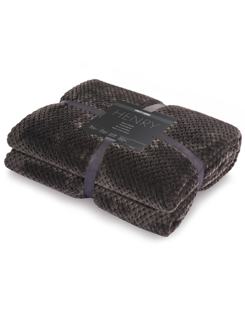 Zdjęcie: Koc Henry charcoalcoal 70x150 cm DECOKING