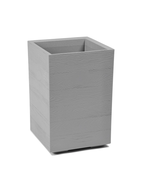 Zdjęcie: Kwietnik Karo 400x400x600 mm deska wood, szary LAMELA