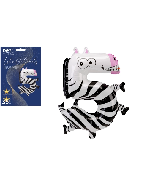 Zdjęcie: Balon foliowy LGP 40 cm Animals Cyfra 5 DECOR