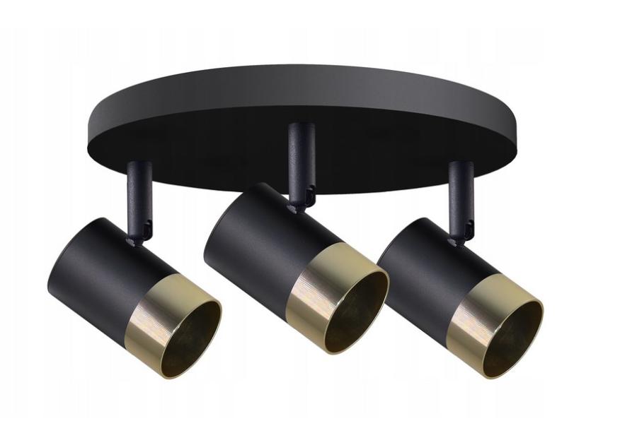 Zdjęcie: Plafon Tobi czarny 3x15 W GU10 klosz czarny + złoty CANDELLUX