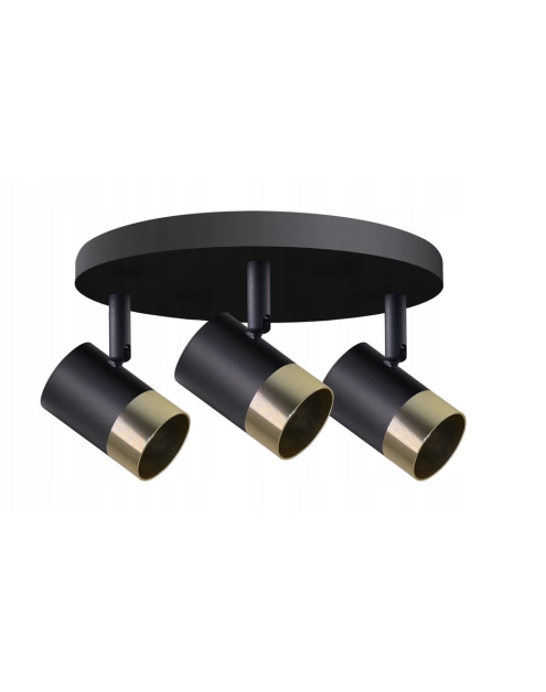 Zdjęcie: Plafon Tobi czarny 3x15 W GU10 klosz czarny + złoty CANDELLUX